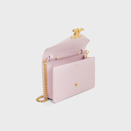 WALLET ON CHAIN MARGO IN SHINY CALFSKIN PASTEL PINK - Image 4
